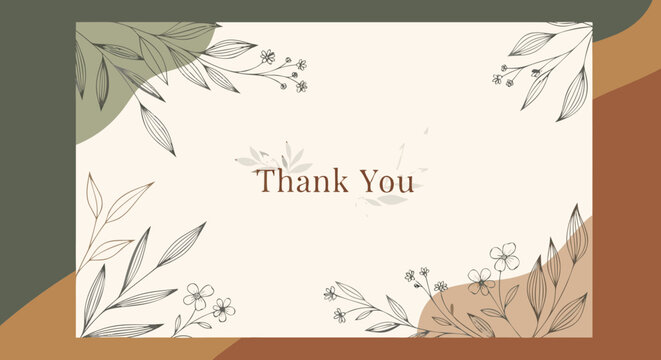 Elegant Botanical Thank You Card Template