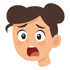 mother shocked face expression mom flat color vector illustration template design
