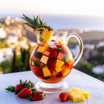 baso de jugo de pl&aacute;stico transparente desechable cil&iacute;ndrico redondo con jugo espeso rojo, con crema o leche condensada Blanca chorreando splash, granizado o hielo licuado o granizado con trozos