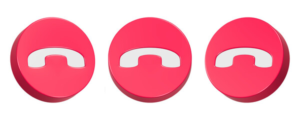 call closed reject 3d button icon rendering