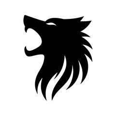 wolf head silhouette vector template