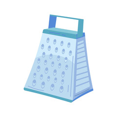 Blue Grater Illustration with Transparent Background Pixel Art Style Kitchen Utensil