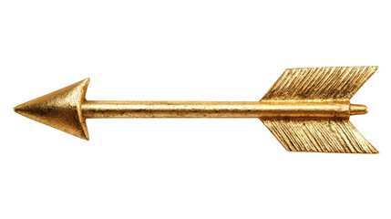 Golden Metal Arrow Isolated on transparent background Remove png, Clipping Path, pen tool