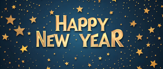 Fototapeta premium A blue background with golden stars and the words 