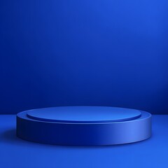 Blue Platform on Flat Surface for Product Display and Showcase