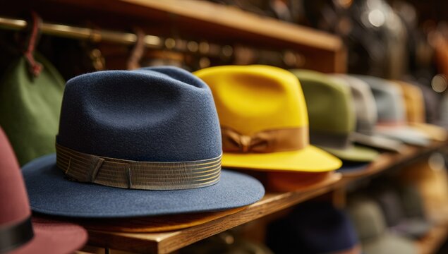 Display of colorful fedoras - Powered by Adobe
