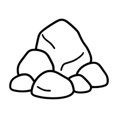Simple cartoon rock pile illustration vector