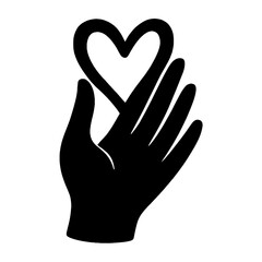 Obraz premium Hand heart love symbol vector