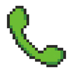 Fototapeta premium PNG Retro pixelated green phone