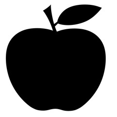 Black apple shape, solid fruit symbol