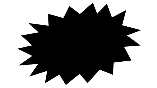 Black angry speech bubble patch, comic element, expressive dialogue design