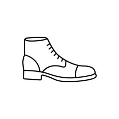 Outline leather stylish shoe boots line art icon