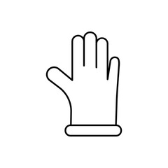 Obraz premium Outline protective glove hand safety line art icon