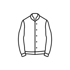 Outline bomber varsity jacket clothing line art icon