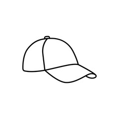 Outline baseball cap hat summer line art icon