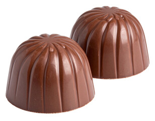 Obraz premium Two Chocolate Truffles Isolated on White, gourmet confectionery.