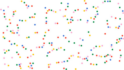 Colorful candy sprinkles on transparent background, playful pattern, dessert element