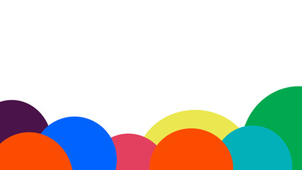 Colorful circles clustered at bottom corner on transparent background, abstract pattern, playful design