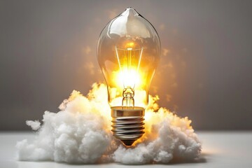 A unique depiction of creativity and business acceleration with a light bulb.
