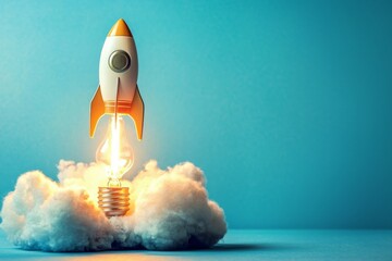 A creative visualization of the light bulb moment in business.