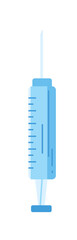 Illustrative Blue Syringe Design With Shadow And Transparent Background