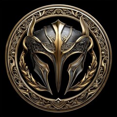 The emblem stands out against a sleek black background.