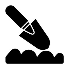 Gardening shovel solid icon. Home service illustration