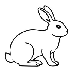 Minimalist Black Rabbit Outline Illustration