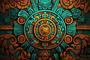 Fototapeta premium Experience a stunning visual journey through traditional Mayan motifs and textures. 