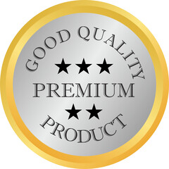 Gold and silver banner premium product  label 