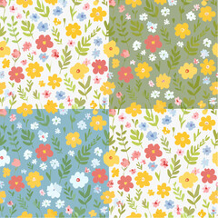 Spring simple flowers seamless pattern tiny beautiful flowers
2