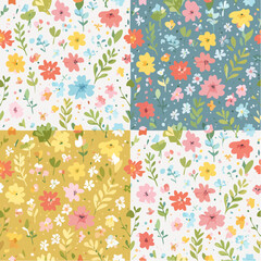 Spring simple flowers seamless pattern tiny beautiful flowers
3