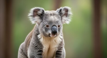 Koala Portrait with Australian Bush.