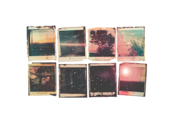 set of Retro Collage, Film Grain, Polaroid Frame Vintage Aesthet
