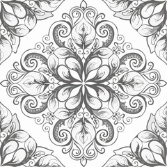 Decorative mandala design coloring page illustration
2