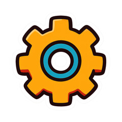 PNG Colorful gear icon illustration.