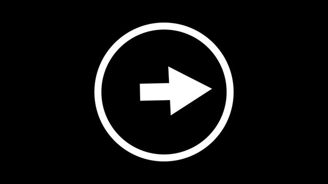 Right arrow pointing icon animation.Arrow animation, right arrow animation. Arrow pointer, arrow click, simple arrow icon animation 