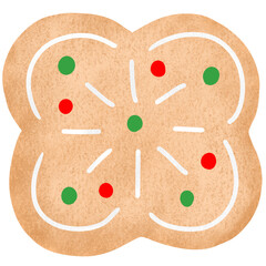 Cute gingerbread  stroke paint element.
