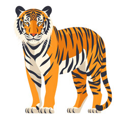 Obraz premium Transparent tiger stands proudly in a lush jungle animal illustration nature artistic viewpoint