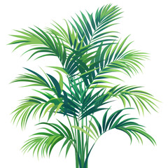Obraz premium Transparent greenery lush palm plant indoor sanctuary illustration vibrant environment close-up view nature's serenity