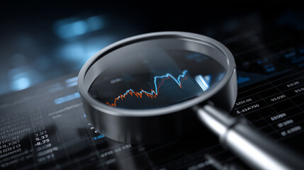 Financial trends examination through digital lens and data graphics