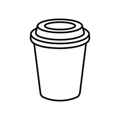 Minimalist Coffee Cup Outline Illustration for Design Projects Simple Black and White Image Perfect for Logos and Icons