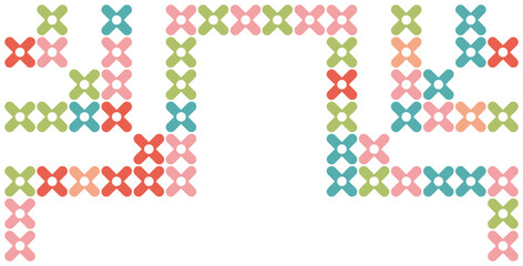 Cute Retro Cross-Stitch Border 