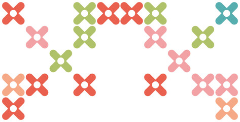 Cute Retro Cross-Stitch Border 