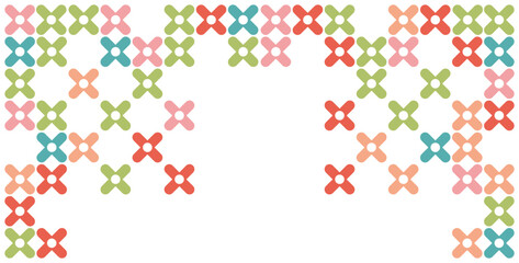 Cute Retro Cross-Stitch Border 