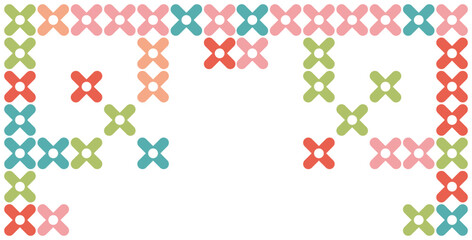 Cute Retro Cross-Stitch Border 