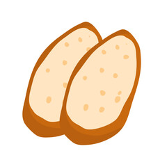 Cut french baguette 