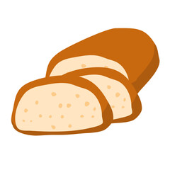 Cut french baguette 