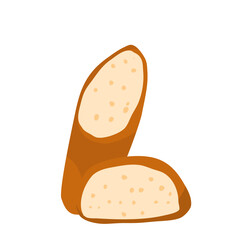Cut french baguette 