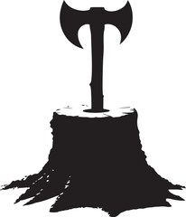axe and log